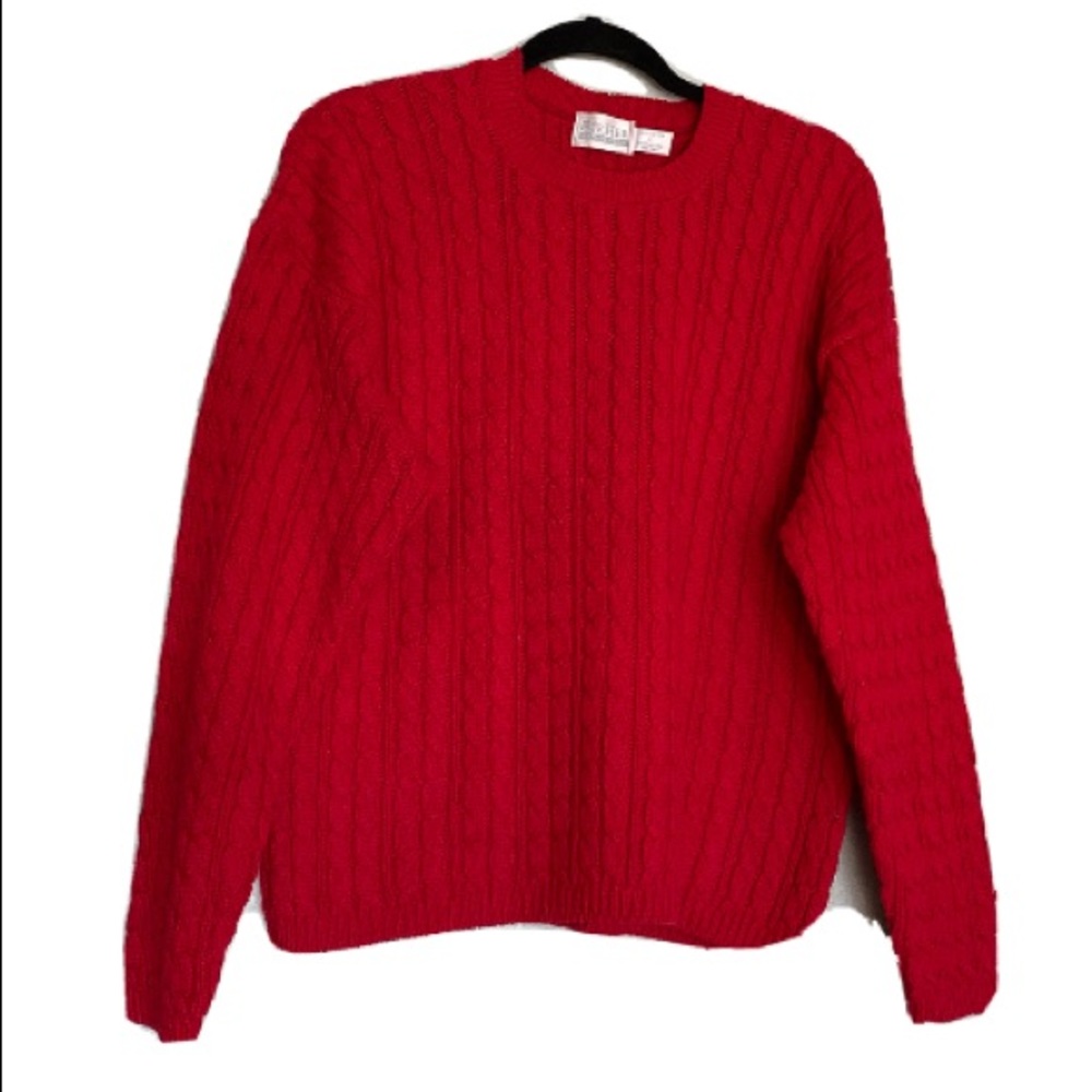 VTG Van Heusen For Her Red Heavy Knit Sweater Size Large Made in USA